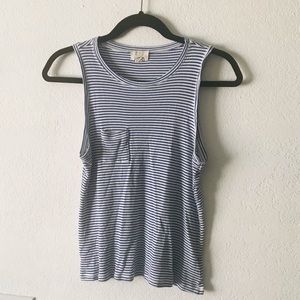 PST LOS ANGELES blue and white striped tank top
